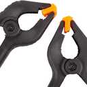2X Black 89mm Spring Clamps - Large Heavy-Duty Plastic Wood Grip Woodwork Garden Pool Cover Backdrop Clamp Clips - by Blackspur
