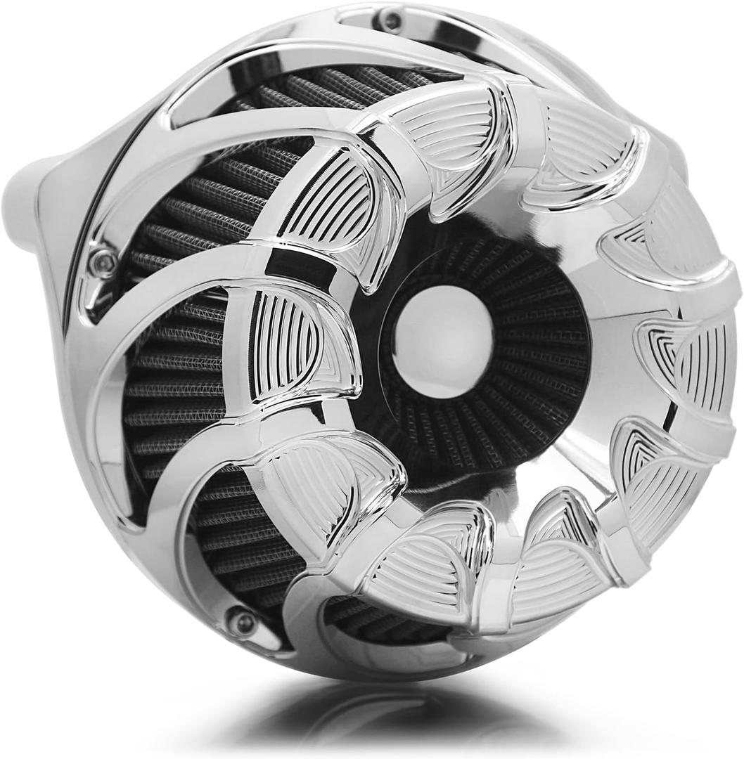 For harley air cleaner filter Touring street glide road king electra tri trike Dyna Sportster XL 883 1200 Softail air intake (Drift style -Chromed, D-For M8 Touring/Softail 2018-UP)