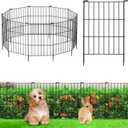25 Panels Animal Barrier Fence - No Dig Rustproof Metal Garden Fencing, 17in H x 27ft L, Decorative Outdoor Fence for Rabbits Dogs, Durable Protection for Flower Beds and Patios
