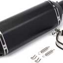 Exhaust Muffler 1.5-2"Inlet with Removable DB Killer for Street/Sport Motorcycles and Scooters with 38,51mm Diameter Exhaust Pipes(Matt black)