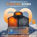 Molifen Heated Vest for Men, Electric Heating Sleeveless Jacket, Thermal Winter Rechargeable Coat, 3XL, Battery Not Included