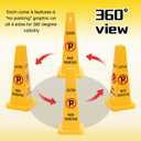 10 Pack No Parking Cones 26 Inch Four Sided Safety Traffic Signs Yellow