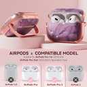 Inesore for AirPods Pro 3 Case 2025 with Lock, for Women Girly Floral Cute Case Compatible with Apple Airpods Pro 3rd Generation Cover, with Phone Stand,Keychain & Cleaner Kit-Purple Gold Marble