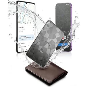 2026 Wallet Tracker Card (iOS and Android) Slim Tracking Card, 6-12 Years Battery Bluetooth Smart Card, Work with Apple Find My & Google Find Hub, GPS Locator for Luggage, Passports, Keys, Backpack (Black)