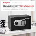 Honeywell Safes & Door Locks - Small Safe Box with Digital Lock for Home - Steel Security Locking Bolts & Keys Protect Personal Safe Box for Money Safe - Low Profile LED Display - 0.27 CU - 5101 (Black)