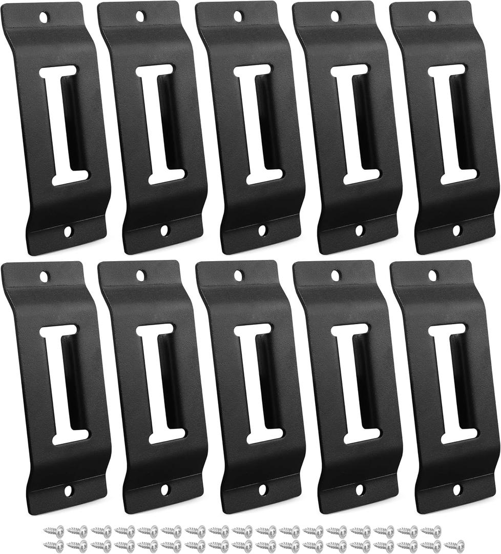 10 Pack E-Track Tie Down Slots, 1-Slot Plate Anchors, E-Track Rail System Accessories Compatible with Ratchet & Cam Straps for Pickups, Vans, Trucks, Trailers and Warehouses