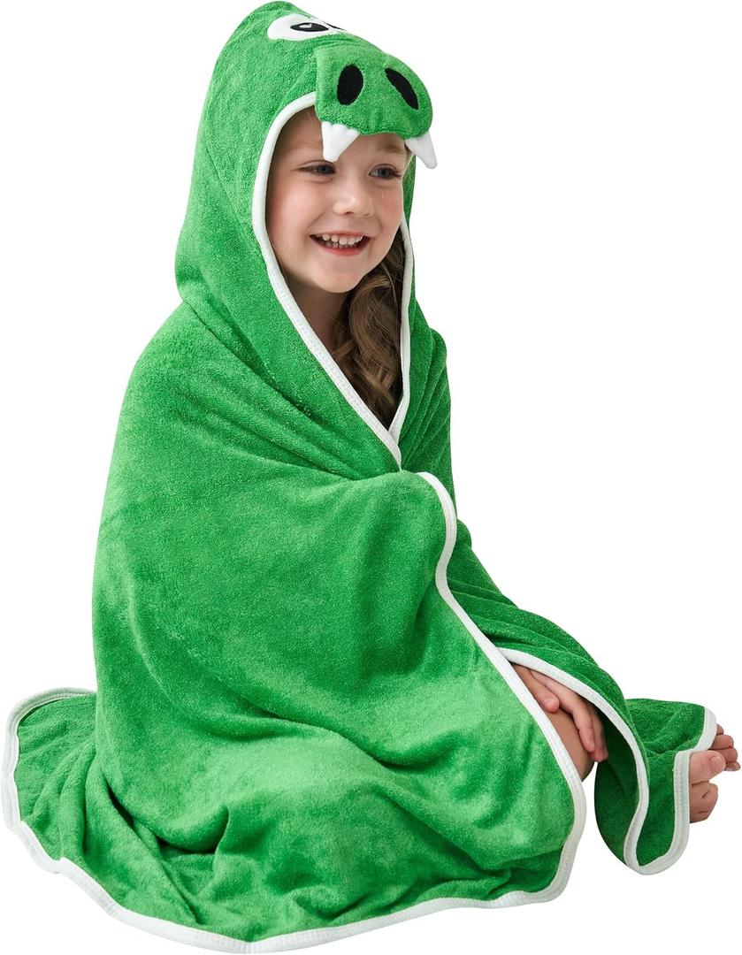 HIPHOP PANDA Hooded Towel - Rayon Made from Bamboo, Bath Towel with Bear Ears for Newborn, Babie, Toddler, Infant - Absorbent Large Baby Towel - Dinosaur, 37.5 x 37.5 Inch HIPHOP PANDA Hooded Towel - Rayon Made from Bamboo, Bath Towel with Bear Ears for Newborn, Babie, Toddler, Infant - Absorbent Large Baby Towel - Dinosaur, 37.5 x 37.5 Inch