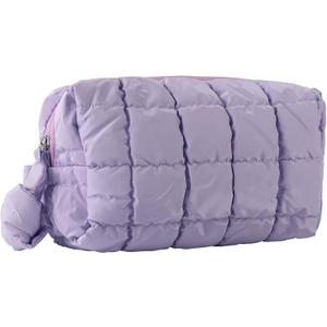 Quilted Makeup Bag，Travel Cosmetic Bag Travel for Women Down Waterproof Material/Travel Essentials Ideal Gift for Women & Girls（Purple）