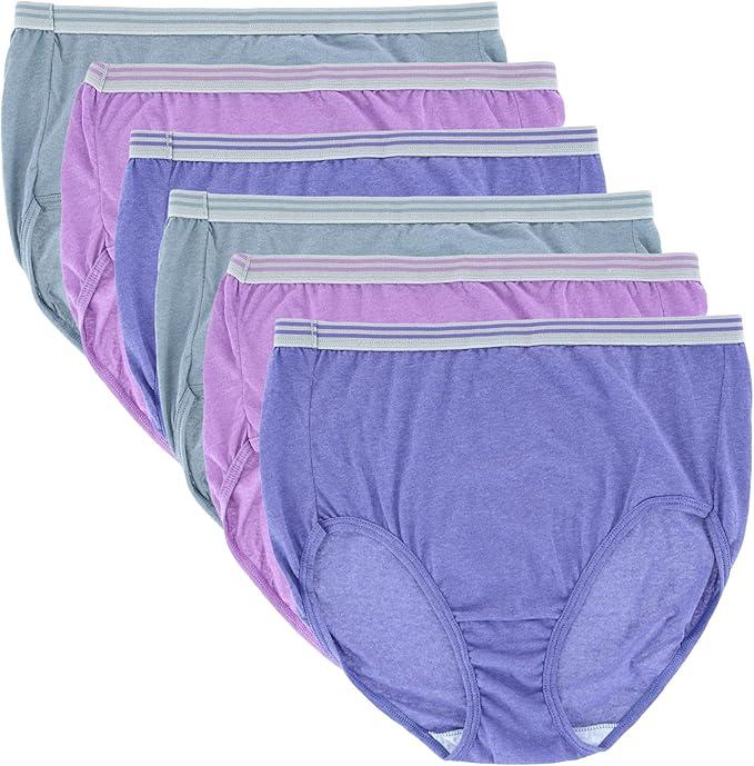 Fruit of the Loom Fit for Me Womens Plus Heather Assorted Brief Underwear, Pack of 12, ASSORTED, Size 10