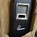AIWFL Metal Vertical Trash Bin Outdoor Trash Cans Holder Waste Containers 1.2M Ash Bin w/Key (Black)