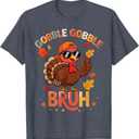 Bruh Funny Thanksgiving Turkey Gobble Shirt Boys Girls Kids T-Shirt Small