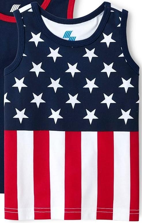 The Children's Place Baby Toddler Boys Sleeveless Tank Top (18-24 Months, American Flag )