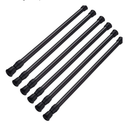 SIQUK 4 Pack Cupboard Bars Adjustable Spring Tension Rods Black Refrigerator Bar Extendable Rod for DIY Projects, 15.7 to 28 Inches