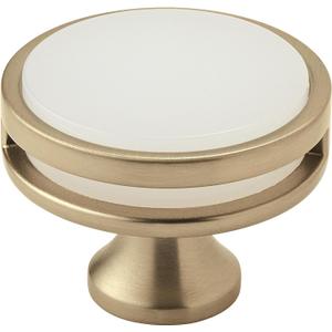 Amerock | Cabinet Knob | Golden Champagne/Frosted | 1-3/4 inch (44 mm) Diameter | Oberon | 1 Pack | Drawer Knob | Cabinet Hardware