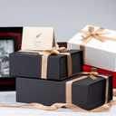 LIFELUM Gift Box 13.5''x10''x4'' Large Gifts Box with Magnetic Lids Black Gift Boxes for Mom Gifts Contains Card, Ribbon, Filler Mother's Day