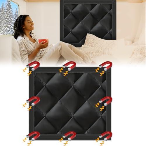 Rv Magnetic Window Insulation Kit 16.25 x 16.25 Inches Pre Cut Magnetic Rv Thermal Insulation Curtain Quilted Oxford Fabric Thicken Cotton Fill Keep Heat in Cold out for Winter Camper Window Trailer
