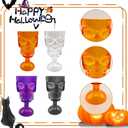 12 Pcs Halloween Skull Goblet 12 oz Plastic Gothic Wine Cups Halloween Mugs Party Table Decorations Skeleton Party Supplies for Wine, Juice, Bar