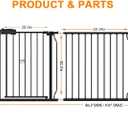 HOOEN 30" Tall Extra Wide Baby Gates for Doorways Stairs 86 to 105 Inch Large Long Pressure Mounted Dog Gates for The House Metal Tension Indoor Child Safety Gates for Kids or Pets