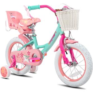 JOYSTAR Unicorn Kids Bike for Girls Ages 2-9 Years Old, 12 14 16 18 Inch Kids Bike with Training Wheels, Doll Seat, Streamers and Basket, Toddler Girl Bicycle, Multiple Colors