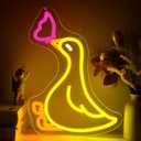 Duck Neon Sign for Wall Decor Animal Duck Led Neon Light for Bedroom | Dimmable Cartoon LED Light Up Sign for Boy Room Party Man Cave Decoration Birthday Gifts Art Size13.7*10.3 In
