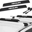 Soft Roof Rack Pads with Two 15 Ft Tie Down Straps for Surfboard, SUP Paddleboard, Snowboard, 28/34inch (Pair) (Black)