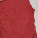 PRETTYGARDEN Sleeveless Tops for Women Ribbed Mock Neck Tank Top Slim Fitted Ruched Basic Layering Shirts 2026 Summer Clothes (Red, XL)