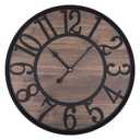 LEIKE Large Wall Clock,Non Ticking Silent,Battery Operated Big Round Modern Wood Wall Clocks for Living Room, Bedroom,Dinning Room,Farmhouse,Office, Retro Home Decor-20 Inch/50CM-Black-Arabic Number