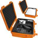 Waterproof Hard Case for Starlink Mini Dish, With Pre-cut Custom Foam, Orange