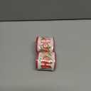 LaRibbons Christmas Wired Ribbon 2.5 inch Double Faced Red HO and Striped Christmas Ribbon for Tree Garland, Wreath Bow, Xmas Crafts Decorations, 2 Rolls 10 Yards Total