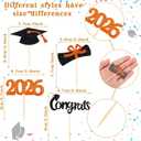 Chinco 100 Pack 2026 Graduation Cupcake Toppers Glitter Grad Cap Food Appetizer Picks Cake Caps Party Decorations Diploma Cupcake Picks for Cake Class of 2026 Graduation Party(Black and Orange)