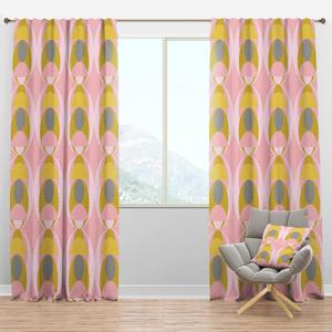 Blackout Curtains 'Retro Pastel Circular Pattern IV' Curtains For Bedroom, Curtains For Living Room, Curtains & Drapes - Thermal Insulated -Single Panel -52x84 (24360bk)
