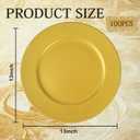 supernal 100pcs Charger Plates bulk,Gold Plastic Chargers Plates For Dinner With Bead Rimed,13inch Plastic Round Chargers for Table Event Decoration for Wedding,New Year Party,Holiday, normal size