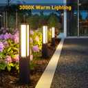 Solar Landscape Path Light, Stainless Steel 3W 350LM Luxury LED Lighting, 32 Inches Modern Outdoor Bollard Lighting for Lawn, Patio, Courtyard and Driveway Decoration, Solar Powered