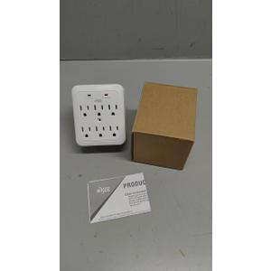 KMC Wall Surge Protector, 980 Joule, 6-Outle Wall Plug Adapter Power Strip, White(2 Pack)