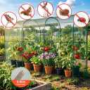 Crop Cages for Garden Plant, Plant Protection Tent with Zippered Door, Raised Bed Cover, Garden Bed Cover with Frame, Wind-Resistant Plant Cages for Outdoor Plants Vegetable Flower 130''*43''*71''