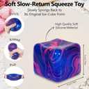 Squishy Ice Cube Fidget Toy, Sugar Ball Stress Cube for Kids Adults, Soft Squishies Stress Relief Sensory Toy for Autism, Classroom Prize Toy Party Favor