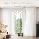 Linen White Curtains 84 inches Long for Bedroom Back Tab Privacy Light Filtering Semi Sheer White Boho Farmhouse Curtain Drapes Cotton Textured Modern Elegant Coastal Living Room Decor Off White
