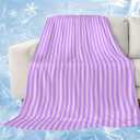 Cooling Blanket Purple Pink Stripes Cooling Blankets for Hot Sleepers Classic Vertical Striped Cool Blankets Soft Lightweight Ice Cold Summer Throw Blanket for Night Sweats Couch Bed All Season 40x60 (Plum Orchid)