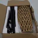 Floor Lamp for Living Room,Farmhouse Rattan Floor lamp,Modern Standing lamp with 3 Color LED Bulb,Black Tall Lamp with Foot Switch