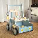 HomeFull Wooden Baby Walker Push Toy | Montessori Walker for Babies and Toddlers | Wooden Baby Walker with Activity Center | Wooden Toddler Walker Push Toy