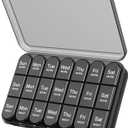 Daviky Pill Organizer 3X a Day, Weekly Pill Box 7 Day, Travel Pill Case with Large Containers, Light-Proof Pill Case for Vitamins, Medication, Supplements and Fish Oils (Black)