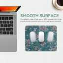 Mouse Pad Small Square Mousepad, Floral Green Cute Portable Thin Travel Mouse Pads for Desk with Stitched Edges Rubber Base for Laptop, Wireless Mouse, Computers, Office, 10.2x8.3x0.12 In