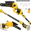 2-IN-1 Cordless 6" Pole Saw & Chainsaw Compatible with DeWALT 20V MAX* Battery, Brushless Motor, 7.1 lb Ultra-Lightweight, 14.2 FT Max Reach Extension Pole-For Tree Trimming (Battery NOT Included)