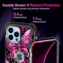 Miqala for iPhone 13 Pro Max Case,Glow in The Dark Three Layer Heavy Duty Shockproof Full Body Protection Hard Plastic Bumper+Soft Silicone Case for Apple iPhone 13 Pro Max 6.7 inch,Black/Red