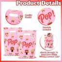 2 x Tintinwiwigo 30PCS - Shes Ready to Pop Baby Shower Decorations Gift Bags,Ready to Pop Baby Shower Decorations,Baby-Shower Gift-Bags,Gift Bags with Handles,Double-Sided Pattern