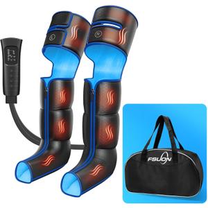 Leg Massager for Circulation and Pain Relief, Air Compression Massager with 3 Level Heat, 6 Modes, 3 Intensities