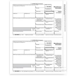 1099 MISC Laser 'Copy B' Recipient 2025, 50 Recipients of Laser MISC COPY B Forms, Compatible with QuickBooks and Accounting Software, 25 sheets