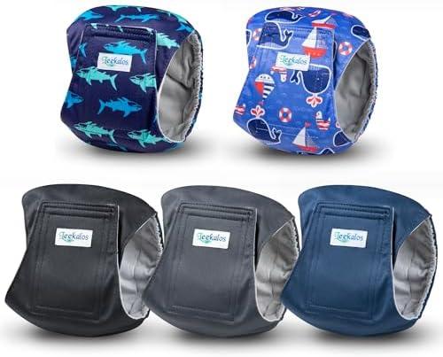Leekalos Male Dog Diapers, Dog Belly Bands for Male Dogs Wraps Washable Doggie Diapers High Absorbing Dog Belly Bands（5 Pack）