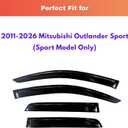 KPY Rain Guards Fit for 2011-2026 Mitsubishi Outlander Sport, Out-Channel Window Visors Vent Wind Deflectors 4PC, Car Accessories for 11-26 Outlander Sport (Sport Model Only)