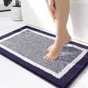 OLANLY Small Bathroom Rugs 24x16, Extra Soft and Absorbent Microfiber Bath Rugs, Non-Slip, Machine Washable, Quick Dry Shaggy Bath Carpet, Bath Mats for Bathroom Floor, Tub, Shower, Purple